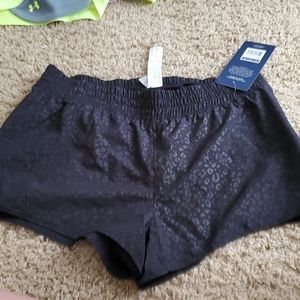NWT Black leopard running shorts